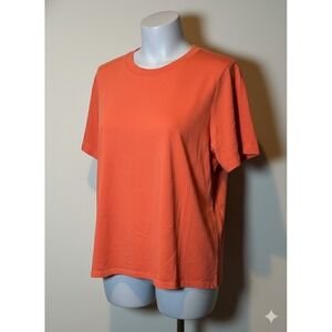 Madewell 2X Orange Crew Neck Short Sleeve Supima Cotton T Shirt Women